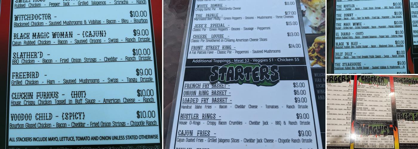 Fat Patties Burger Bar Menu