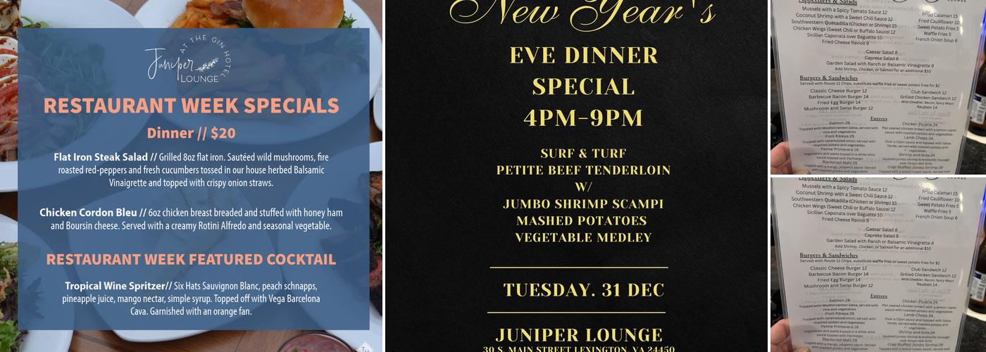 Juniper Lounge Menu