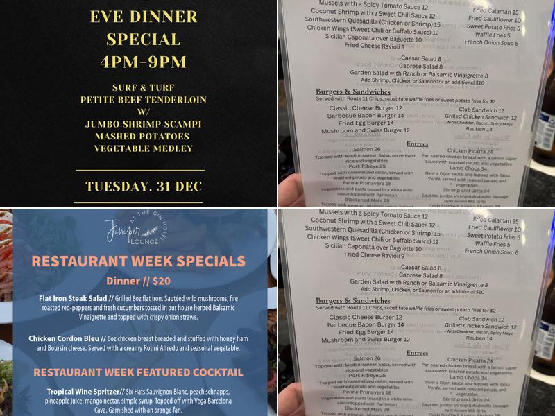 Juniper Lounge Menu