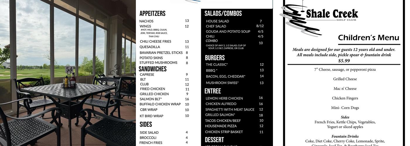 Granite Grille, Medina Menu