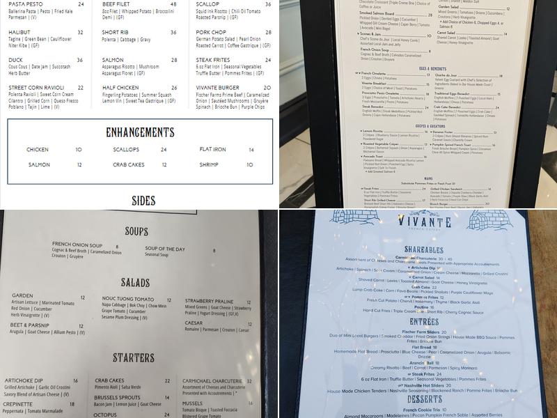 Vivante French Eatery Menu