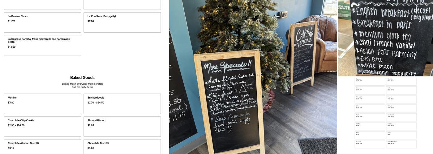 Mel's Petit Café Menu