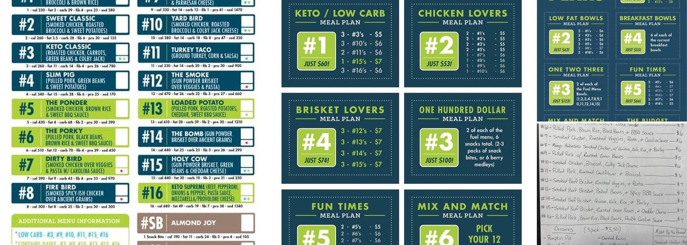 Stu’s Clean Cookin’ Menu