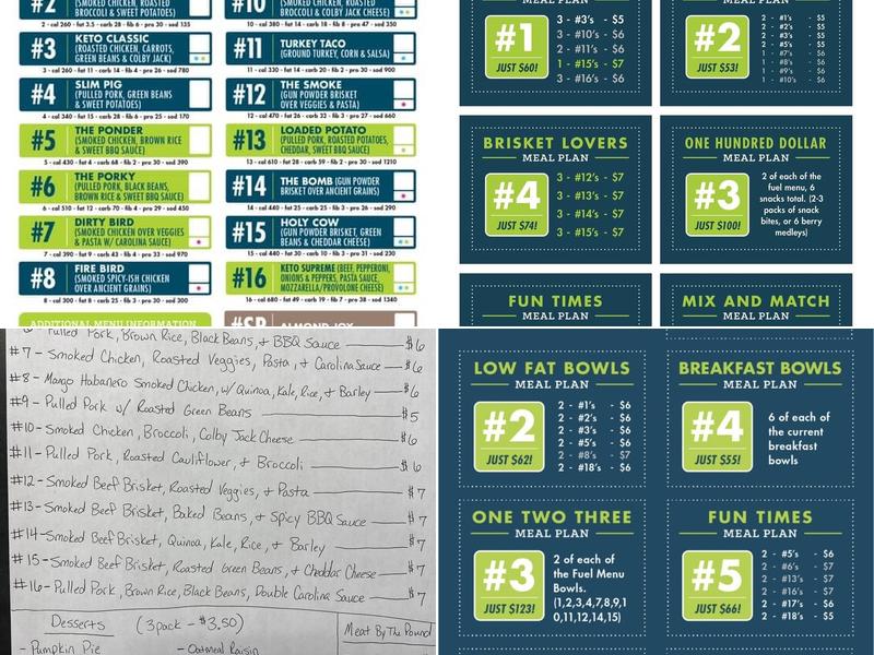 Stu’s Clean Cookin’ Menu