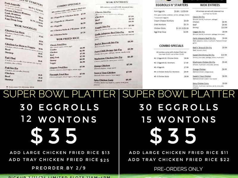 Wok N' Eggrolls Menu