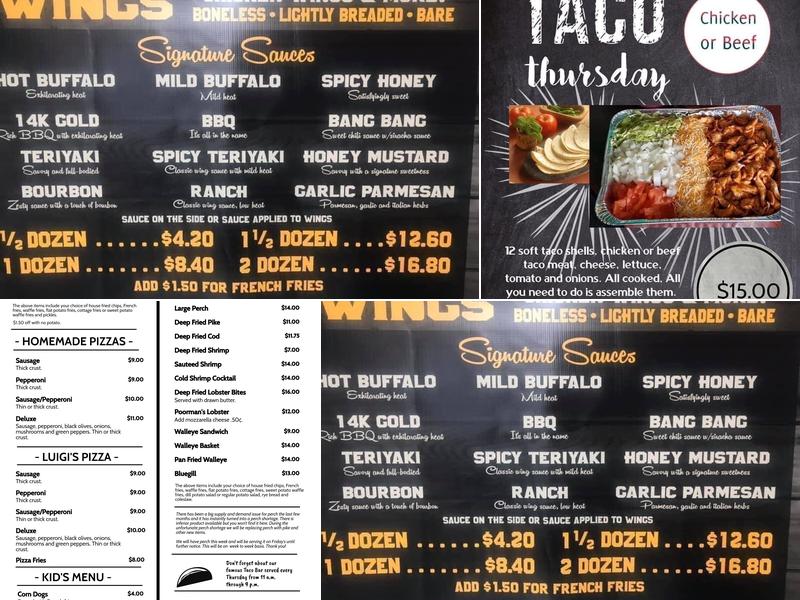 The Lumberyard Bar and Grill Menu