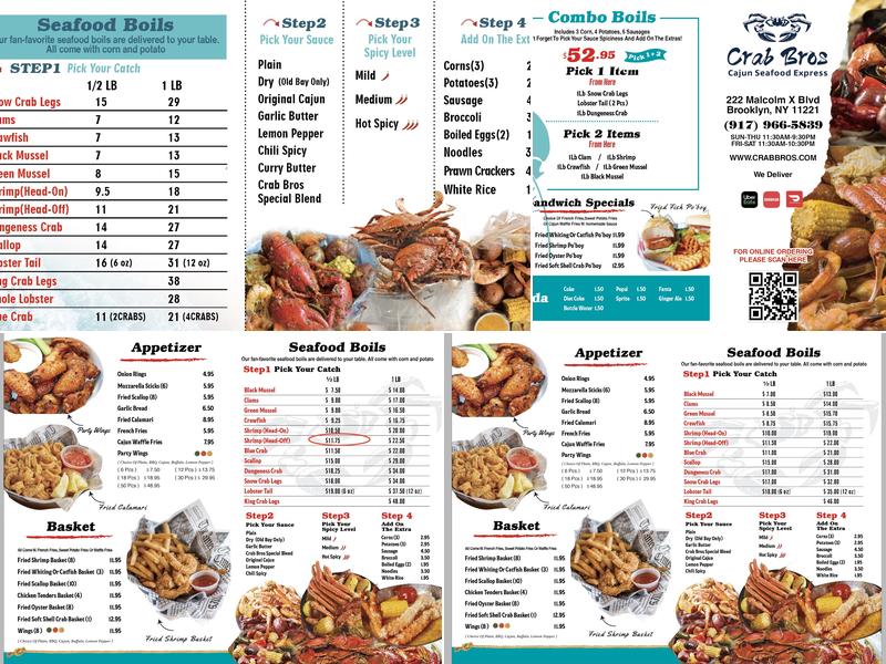 Crab Bros Menu