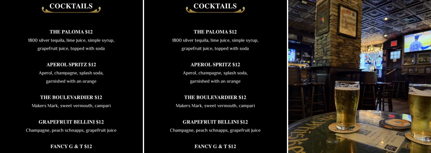 Peter Dillon's 36th Menu