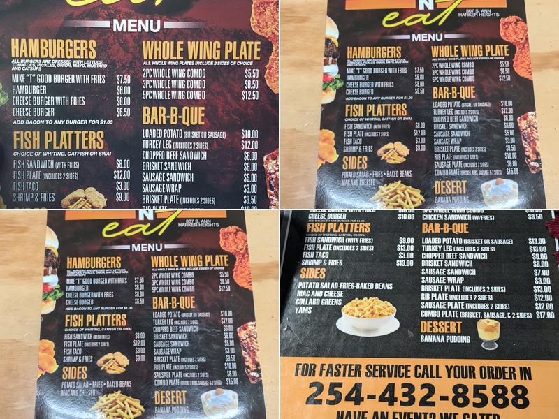 Pull Up -N- Eat Menu