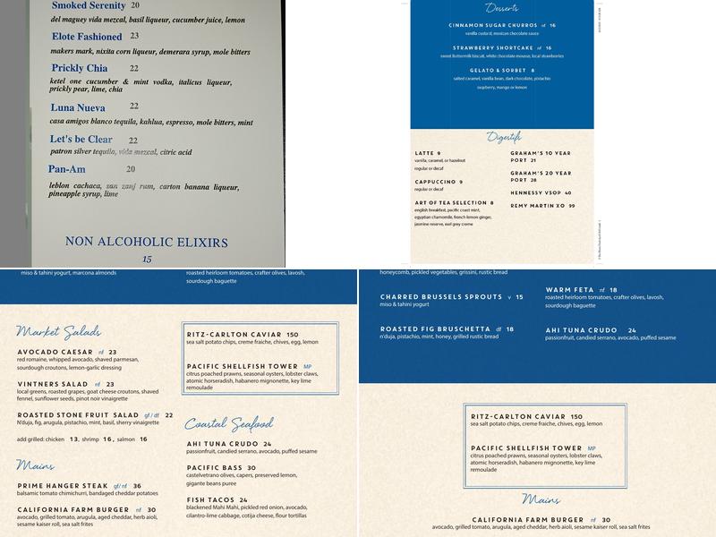 ‘O’ Bar + Kitchen Menu