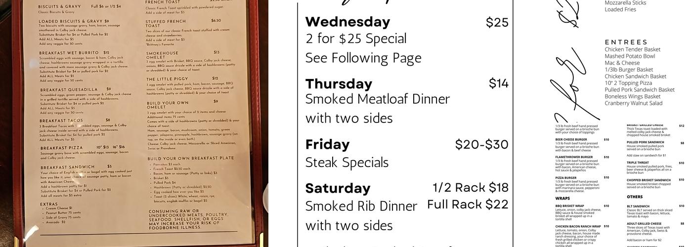 Sheridan Diner Menu