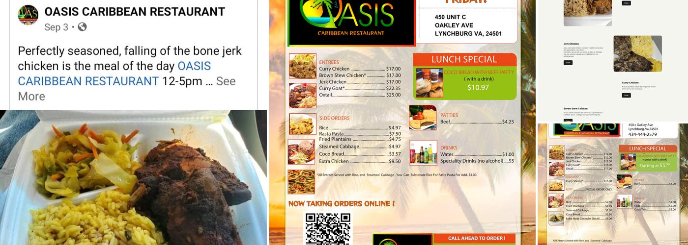 Oasis Caribbean Menu