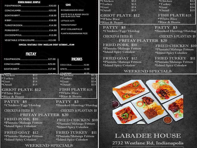 Labadee House Menu