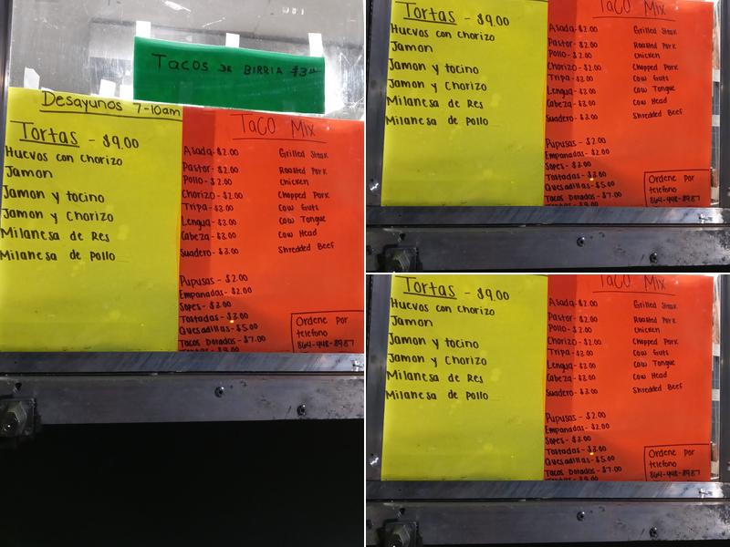 Taco Mix Taco Truck Menu