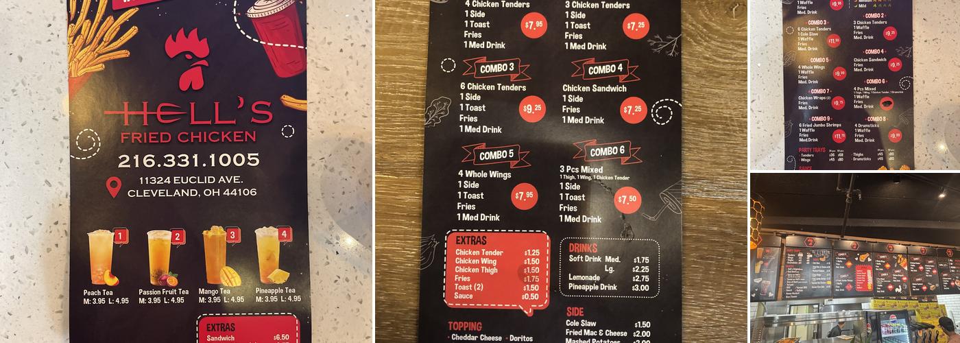 Hell's Fried Chicken Menu