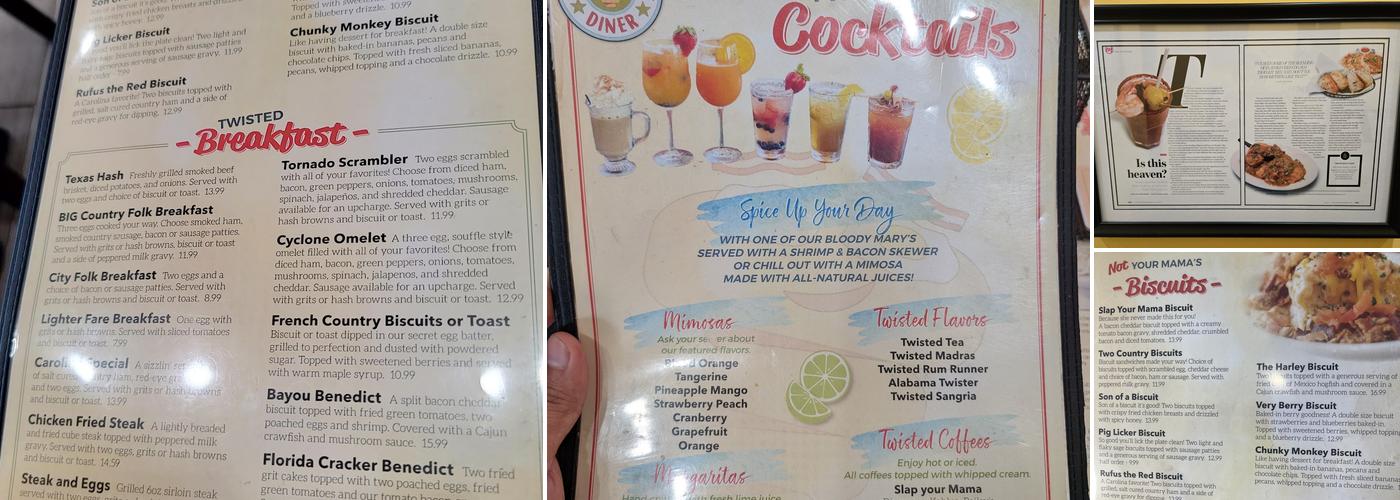 Twisted Biscuit Diner Menu