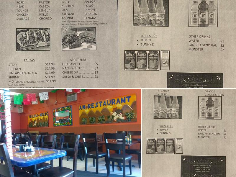 Taquería el Buen Pastor Menu