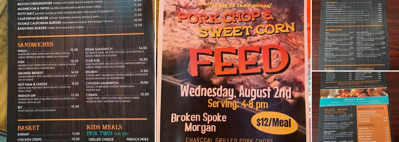 Broken Spoke Saloon Menu