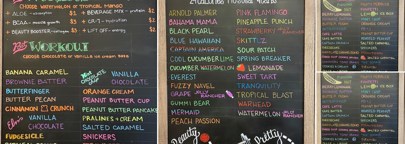 simple nutrition Menu