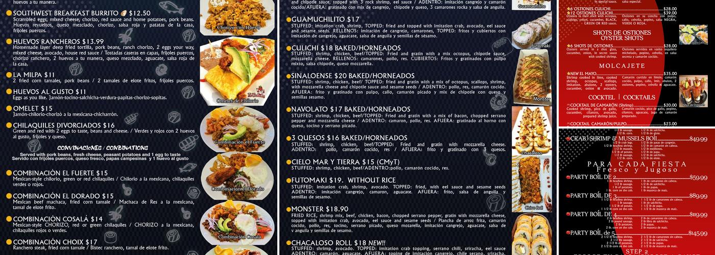 TA CULICHI Menu