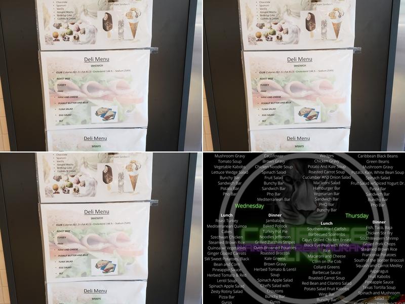 Olympic Dining Facility Menu