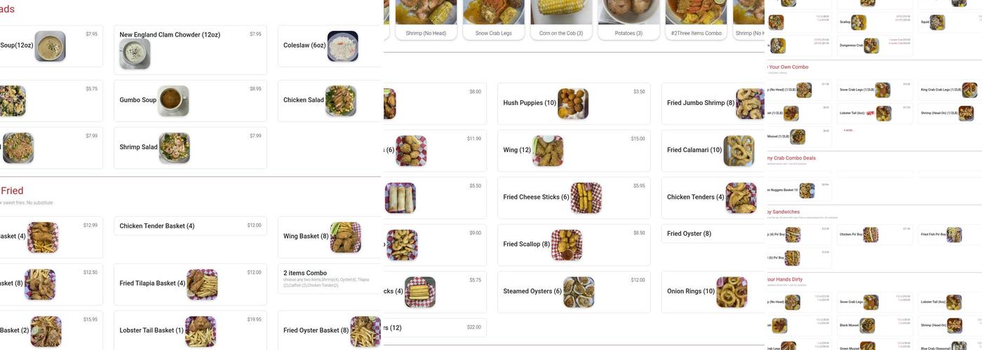 Yummy Crab Menu
