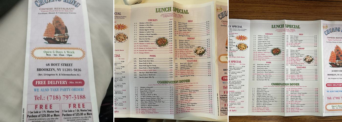 Chuang Hing Menu