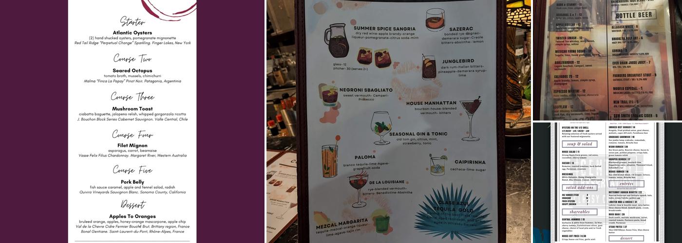 Central Reservation Menu