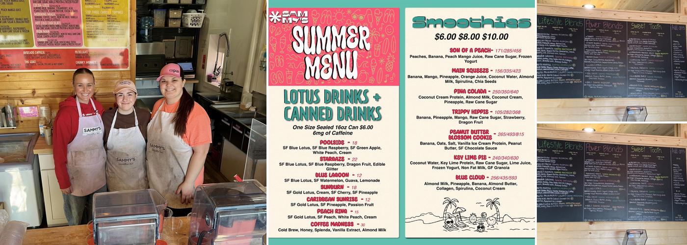 Sammy’s Smoothie Bar Menu