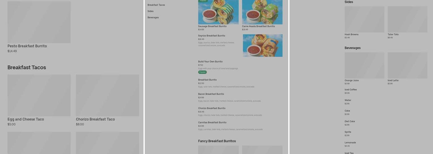 on the side restaurant Isla Vista Menu