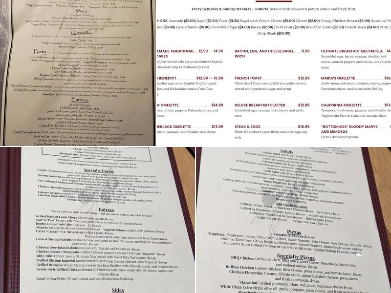 Maria's Menu