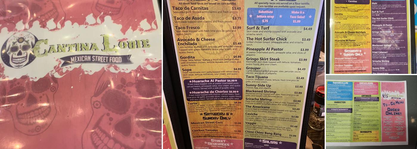 Cantina Louie (Daytona Beach, FL) Menu