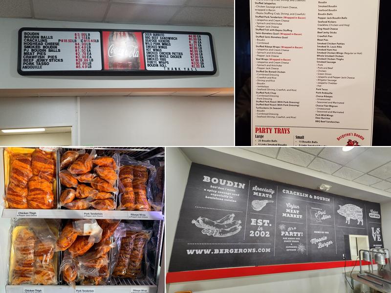 Bergeron's Boudin & Cajun Meats Covington Menu