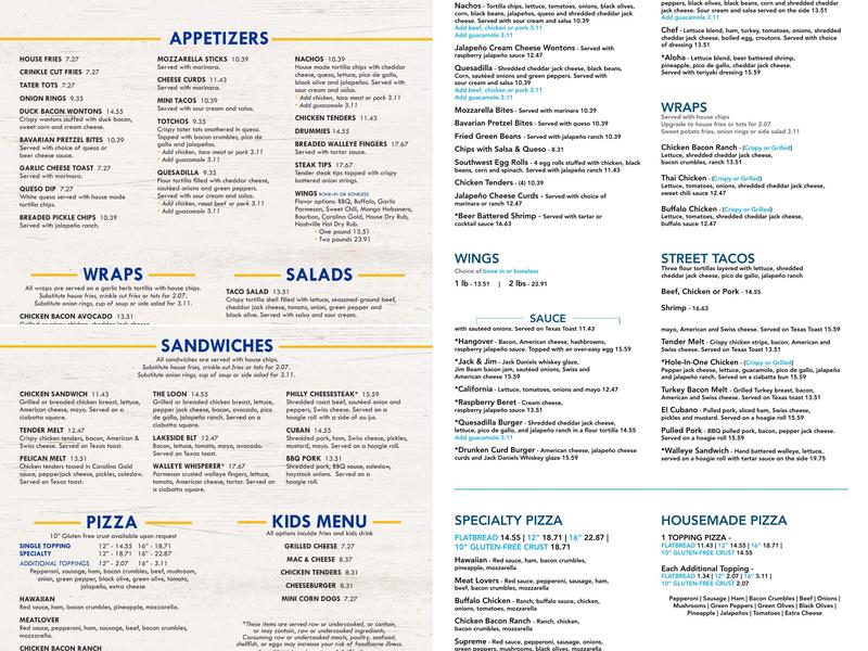 Shady’s Midway Bar & Grille Menu
