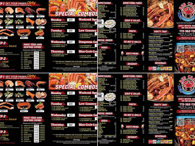 Red Crab - Juicy Seafood & Bar Menu