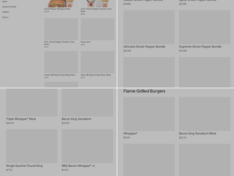 Burger King Menu