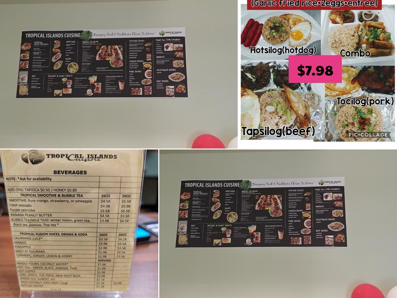 Tropical Islands Cuisine Menu