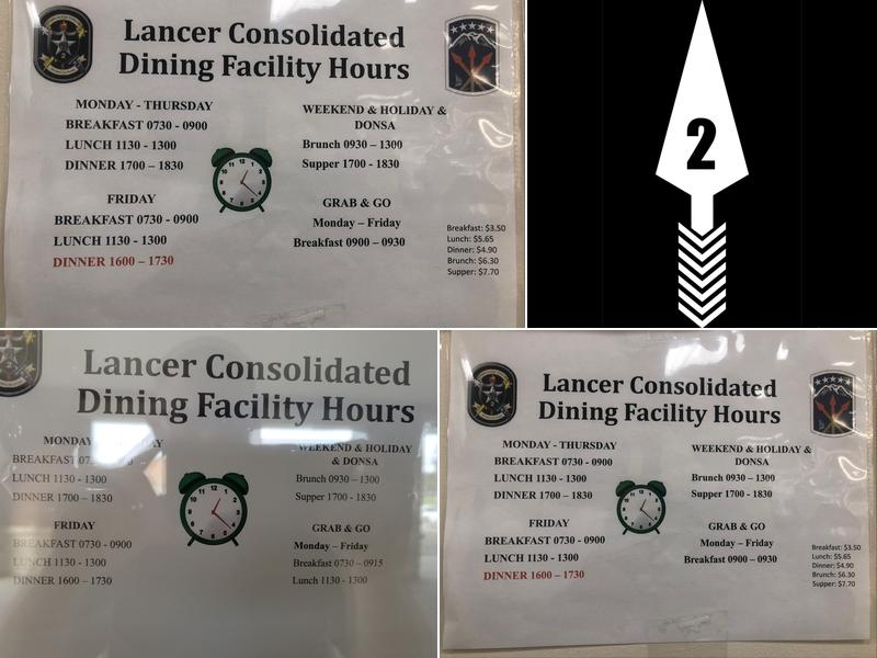 Lancer Bistro Menu