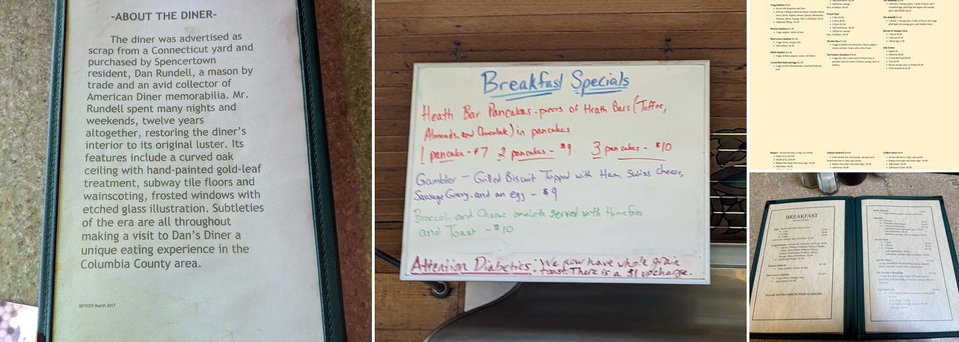 Dan's Diner Menu
