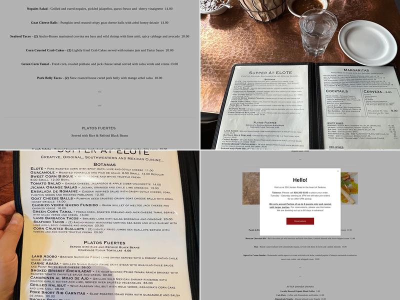 Elote Cafe Menu