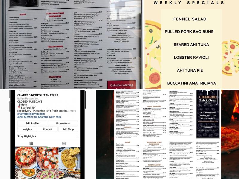 Charred Brick Oven Menu