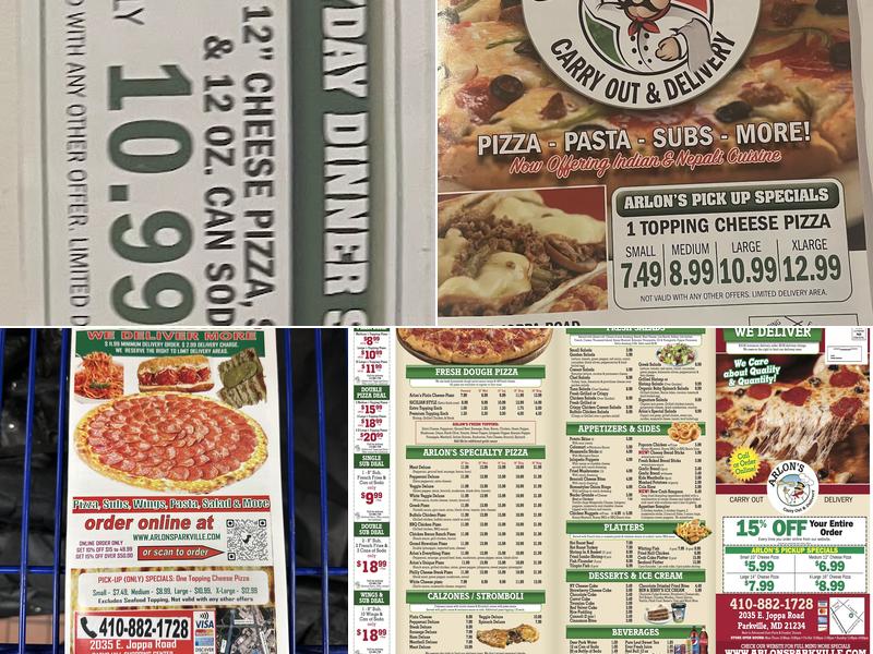 Arlon's Carryout & Delivery Menu