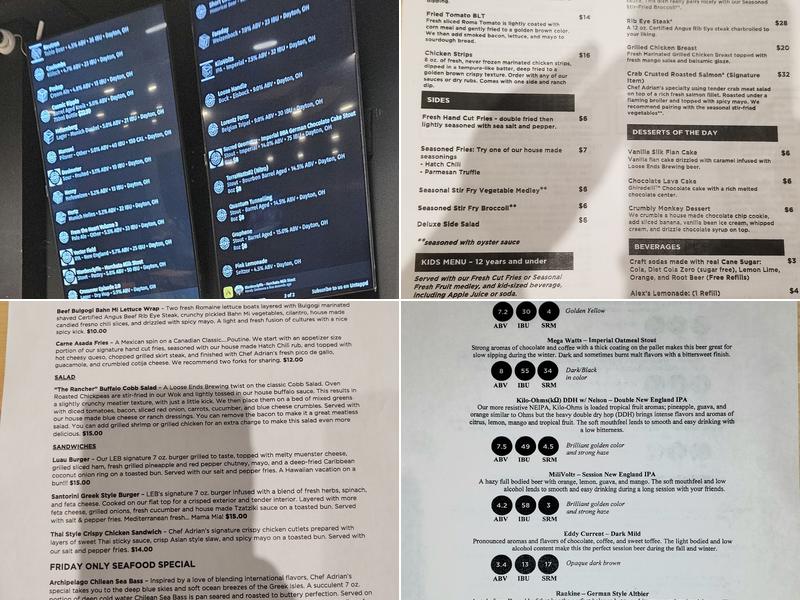 Loose Ends Brewing Menu