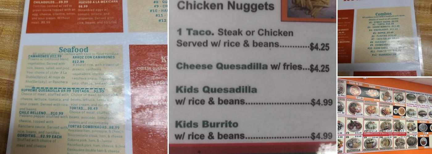 Burrito house and TAQUERIA Menu