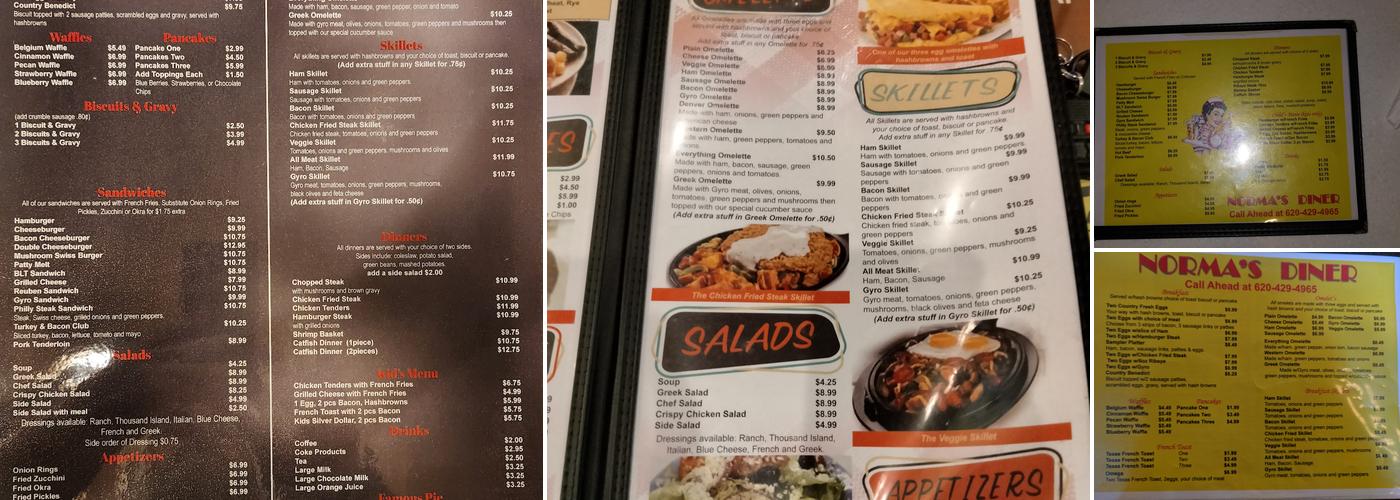 Norma's Diner Menu