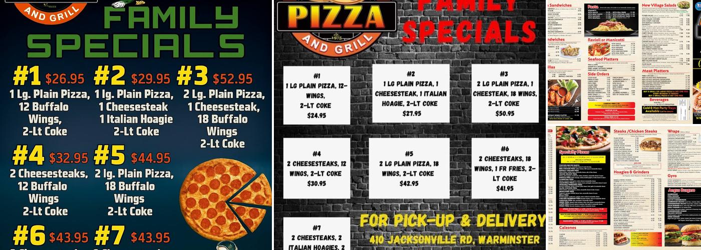 New Village Pizza and Grill Menu