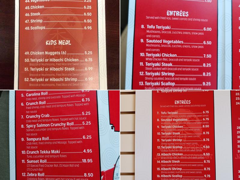 Kaori Express Menu