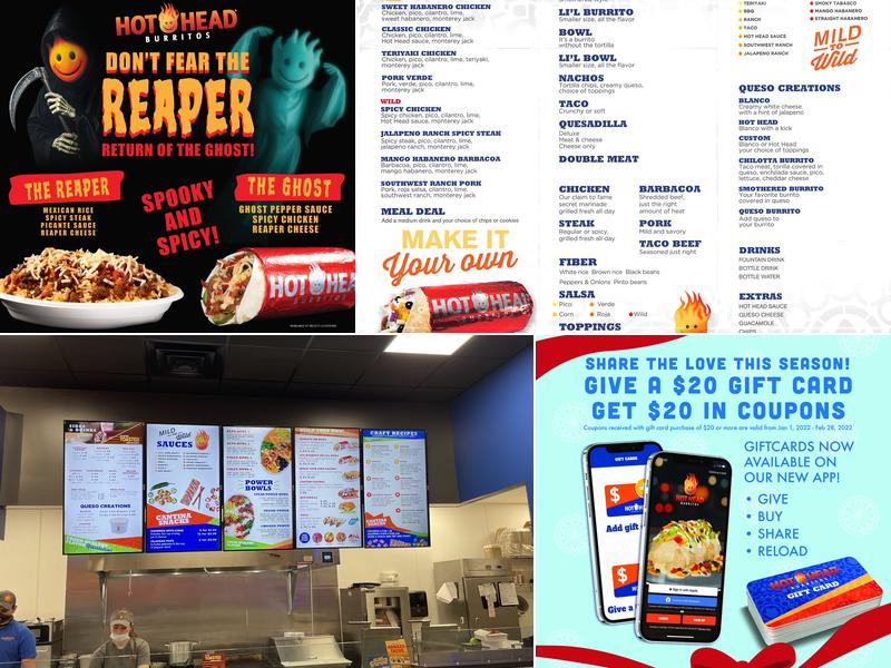 Hot Head Burritos Menu