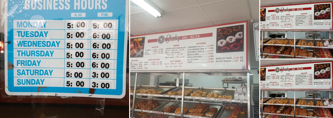Shipley Do-Nuts Menu