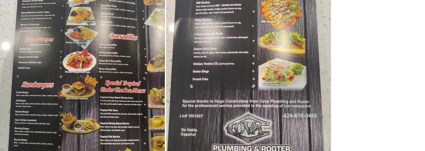 Big Joe’s kitchen Menu